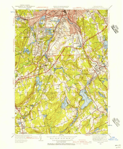 United States Geological Survey Worcester South, MA (1948, 31680-Scale) digital map
