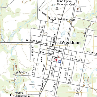 United States Geological Survey Wortham, TX (2022, 24000-Scale) digital map