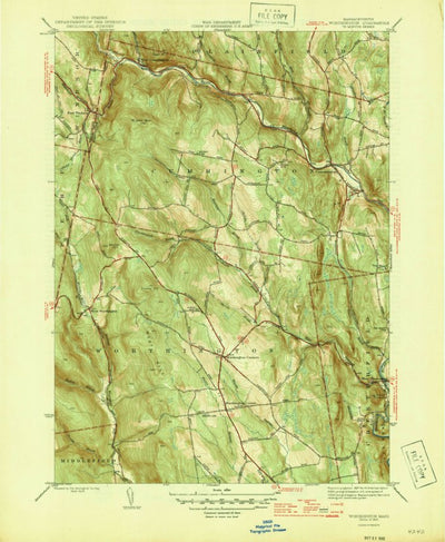 United States Geological Survey Worthington, MA (1946, 31680-Scale) digital map