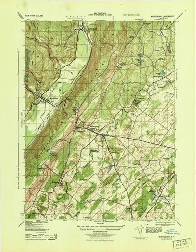 United States Geological Survey Wurtsboro, NY (1943, 31680-Scale) digital map