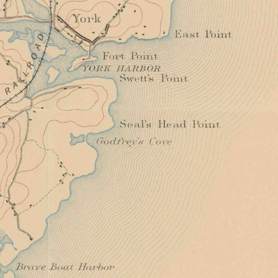 United States Geological Survey York, ME-NH (1893, 62500-Scale) digital map