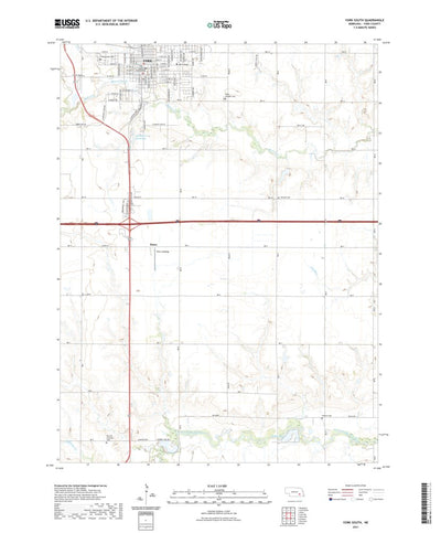 United States Geological Survey York South, NE (2021, 24000-Scale) digital map
