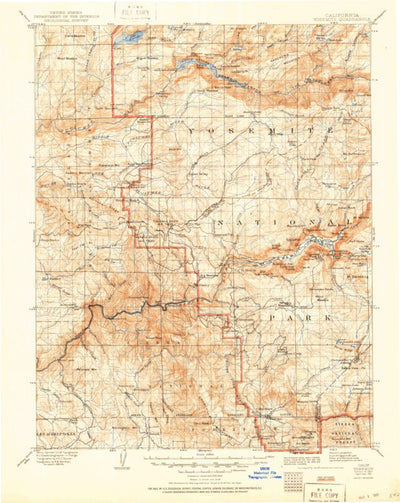 United States Geological Survey Yosimite, CA (1909, 125000-Scale) digital map