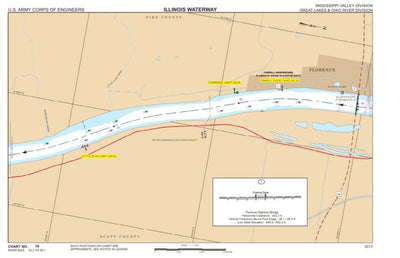 US Army Corps of Engineers Chart 19 - Illinois River Miles 53.2 - 56.1 digital map