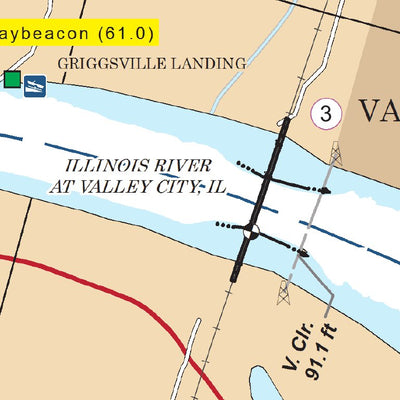 US Army Corps of Engineers Chart 21 - Illinois River Miles 59.1 - 62.0 digital map