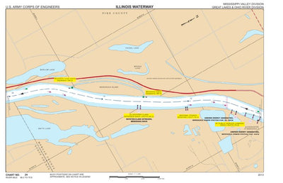 US Army Corps of Engineers Chart 24 - Illinois River Miles 68.0 - 70.8 digital map