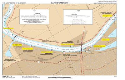 US Army Corps of Engineers Chart 51 - Illinois River Miles 150.2 - 154.2 digital map