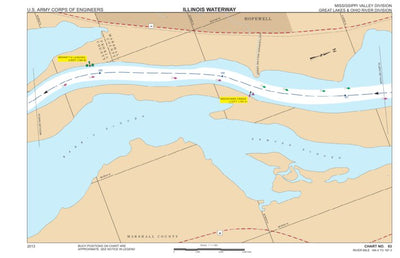 US Army Corps of Engineers Chart 63 - Illinois River Miles 184.4 - 187.3 digital map