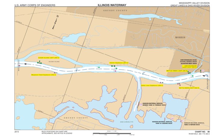 Chart 88 - Illinois River Miles 260.1 - 263.0 Map by US Army Corps of ...