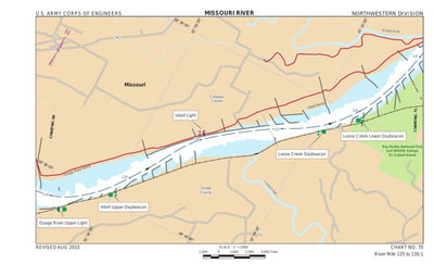 US Army Corps of Engineers Lower Missouri, River Mile 125 to 130.1 digital map