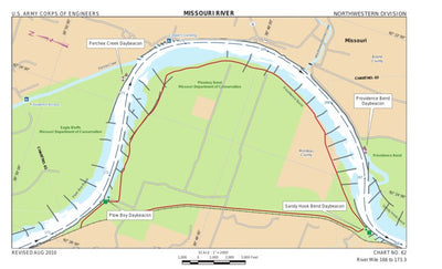 US Army Corps of Engineers Lower Missouri, River Mile 166 to 173.3 digital map