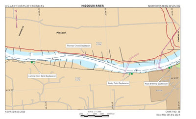 US Army Corps of Engineers Lower Missouri, River Mile 197.8 to 202.5 digital map