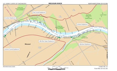 US Army Corps of Engineers Lower Missouri, River Mile 337.9 to 343 digital map