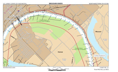 US Army Corps of Engineers Lower Missouri, River Mile 443.1 to 448.8 digital map