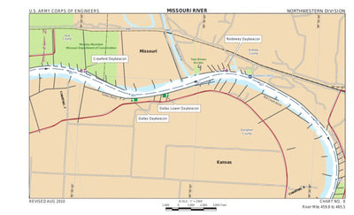US Army Corps of Engineers Lower Missouri, River Mile 459.8 to 465.5 digital map