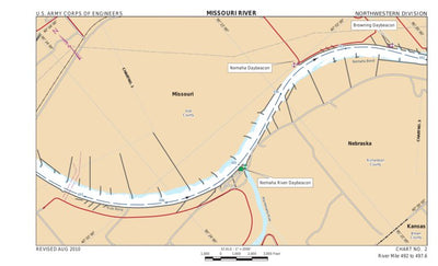 US Army Corps of Engineers Lower Missouri, River Mile 492 to 497.6 digital map