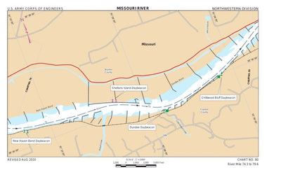 US Army Corps of Engineers Lower Missouri, River Mile 74.3 to 79.6 digital map
