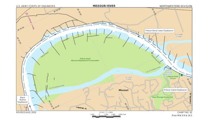 US Army Corps of Engineers Lower Missouri, River Mile 9.9 to 16.5 digital map