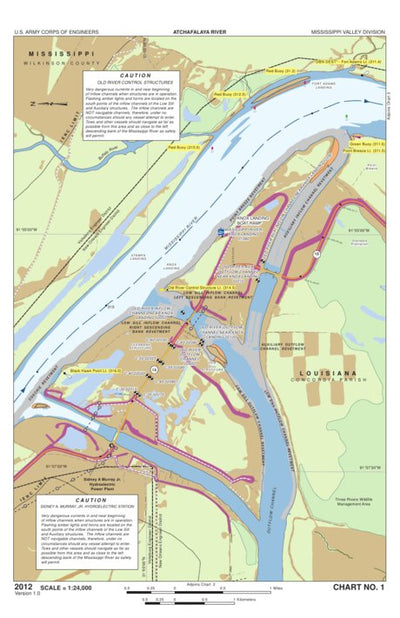 US Army Corps of Engineers - New Orleans Chart 1 - Old River Control Structure digital map