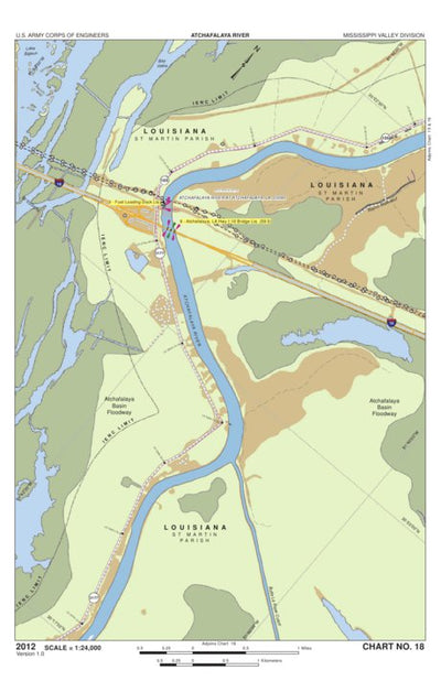 US Army Corps of Engineers - New Orleans Chart 18 - Atchafalaya River digital map