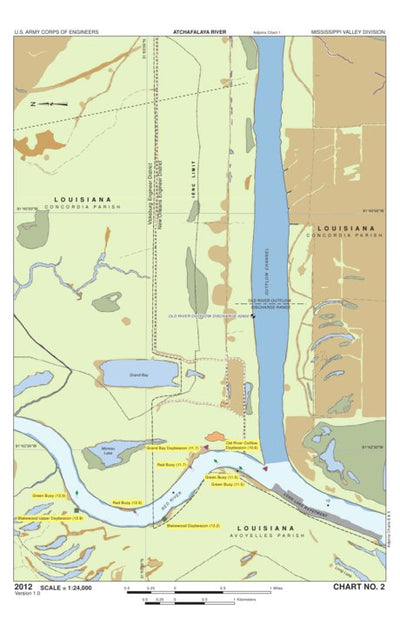 US Army Corps of Engineers - New Orleans Chart 2 - Outflow Channel& Red River digital map