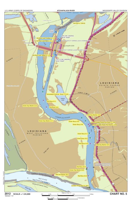 Chart 5 - Old River AT Lock Walls Map by US Army Corps of Engineers ...