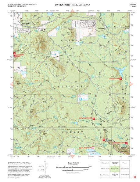 US Forest Service R3 Kaibab National Forest Quadrangle Map Atlas: pg 80 Davenport Hill digital map