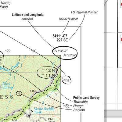 US Forest Service R3 Prescott National Forest Quadrangle Map Index digital map