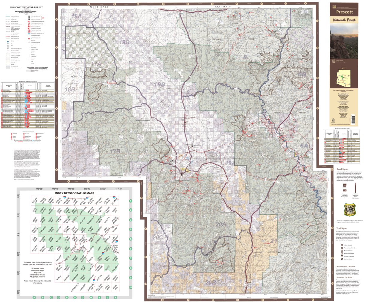 Prescott National Forest Visitor Map By Us Forest Service R3 Avenza Maps 5683