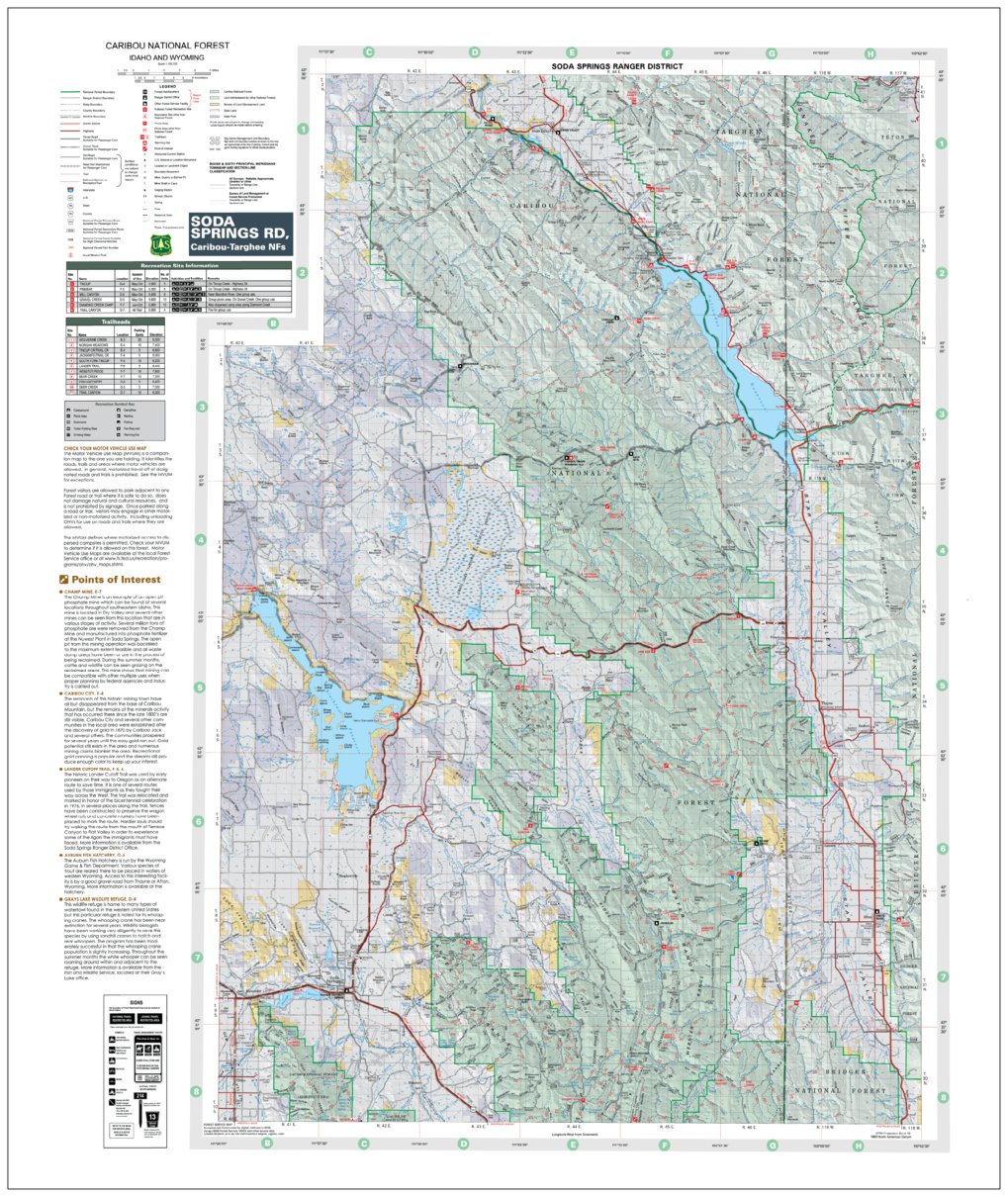 Caribou-Targhee National Forest Soda Springs Ranger District Map by US ...