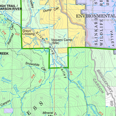 US Forest Service R4 Humboldt-Toiyabe NF Carson Ranger District South Half Forest Visitor Map 2016 digital map