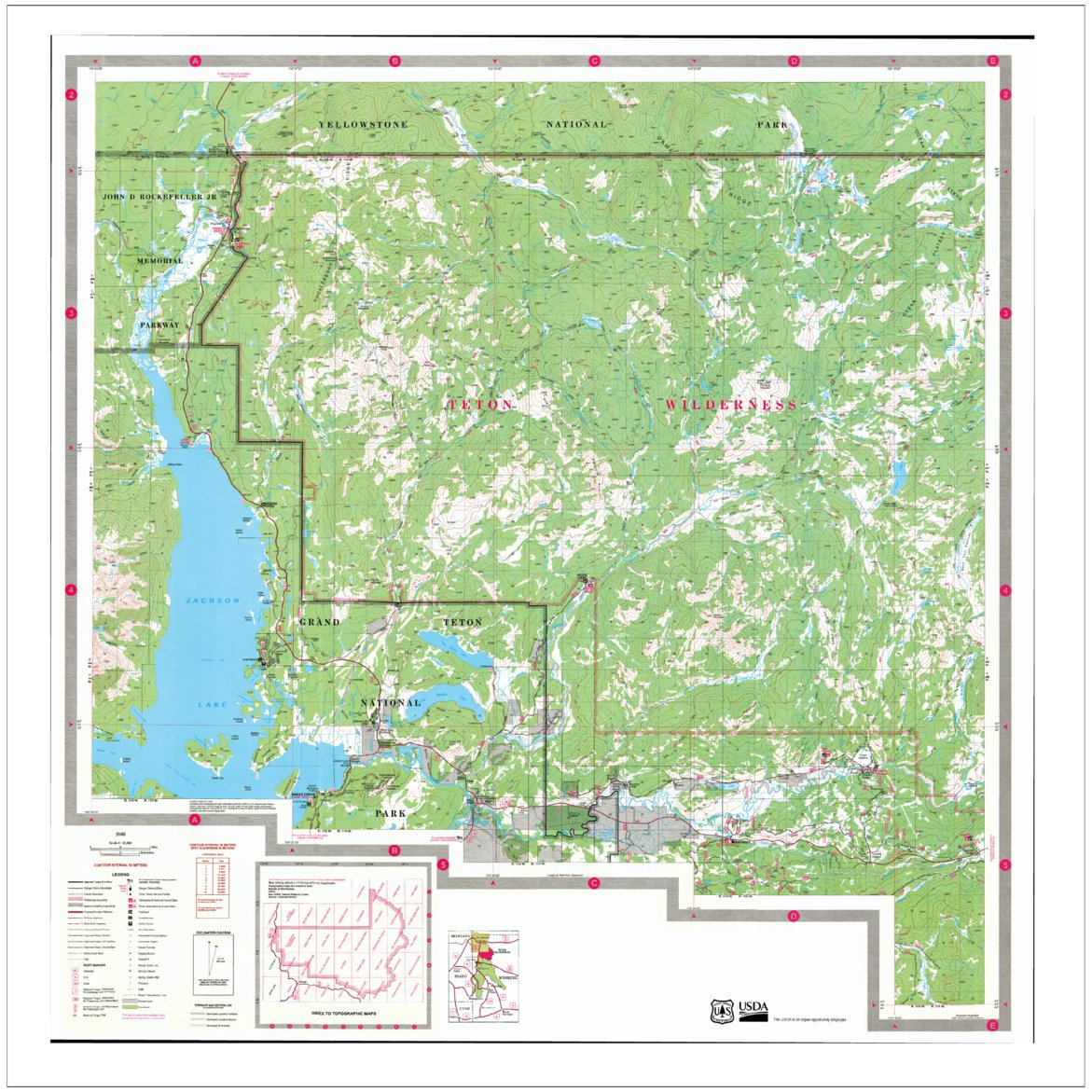 Teton Wilderness West Half Bridger-Teton National Forest 2005 Map