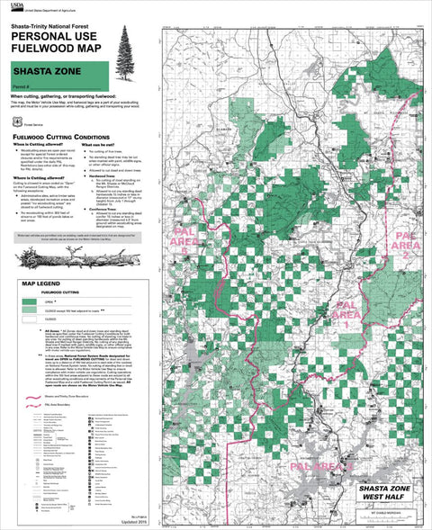 US Forest Service R5 2015 Shasta Unit Fuelwood Map (west) digital map