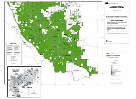 US Forest Service R5 2016 Trinity Zone Christmas Tree Map (south) digital map