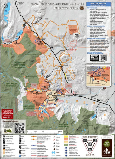 US Forest Service R5 Inyo National Forest Winter Recreation Map (Mammoth Lakes & June Lake) digital map