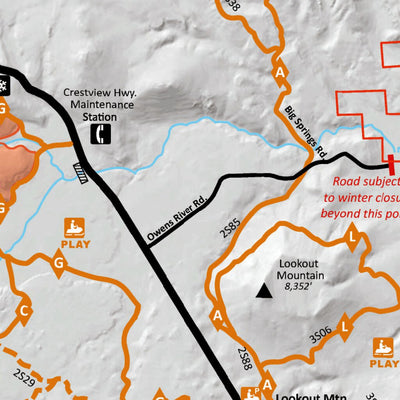 US Forest Service R5 Inyo National Forest Winter Recreation Map (Mammoth Lakes & June Lake) digital map