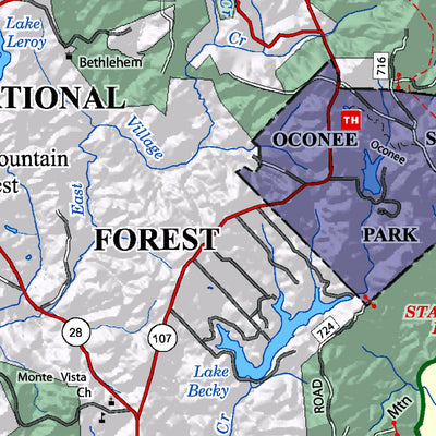 US Forest Service R8 Andrew Pickens National Forest, Forest Visitor Map digital map