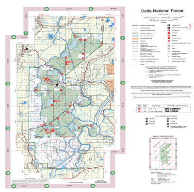 US Forest Service R8 Delta National Forest, Forest Visitor Map digital map