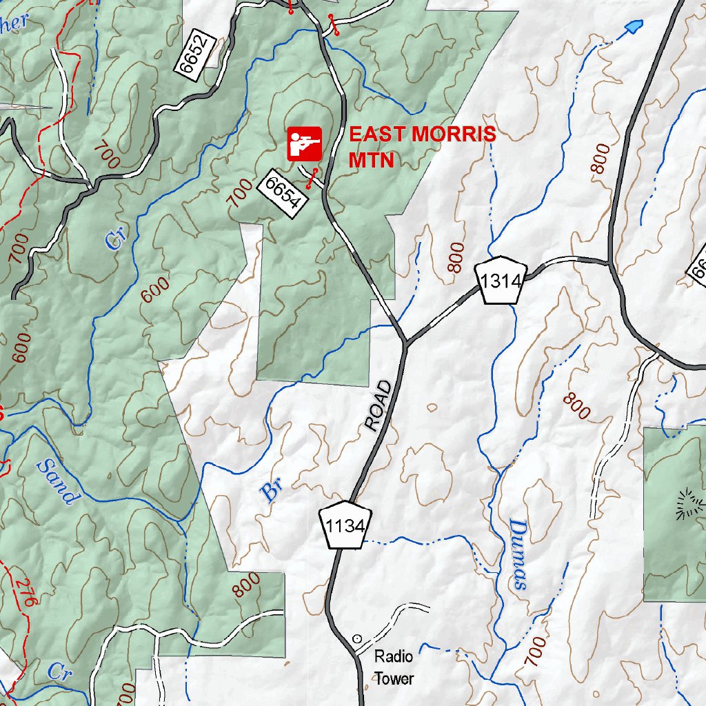 Uwharrie National Forest, Forest Visitor Map by US Forest Service R8 