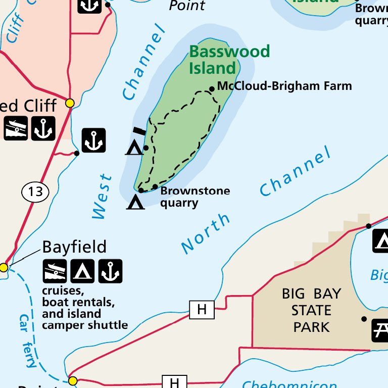 Apostle Islands National Lakeshore map by US National Park Service ...