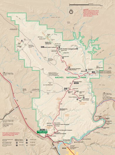 Arches National Park Map by US National Park Service | Avenza Maps