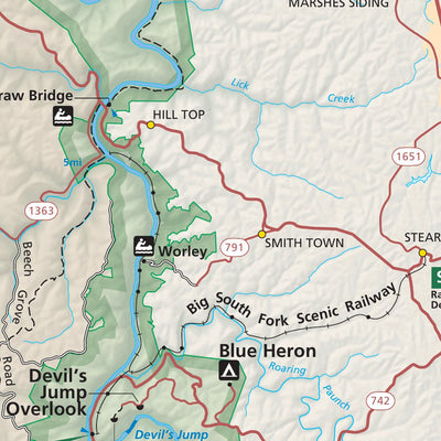 US National Park Service Big South Fork National River and Recreation Area digital map