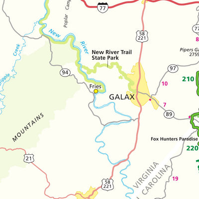 US National Park Service Blue Ridge Parkway digital map