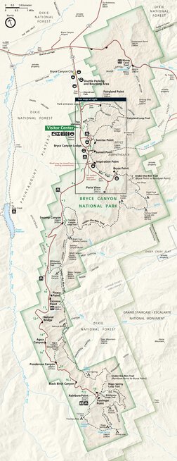 US National Park Service Bryce Canyon National Park digital map