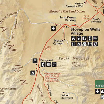 US National Park Service Death Valley National Park digital map