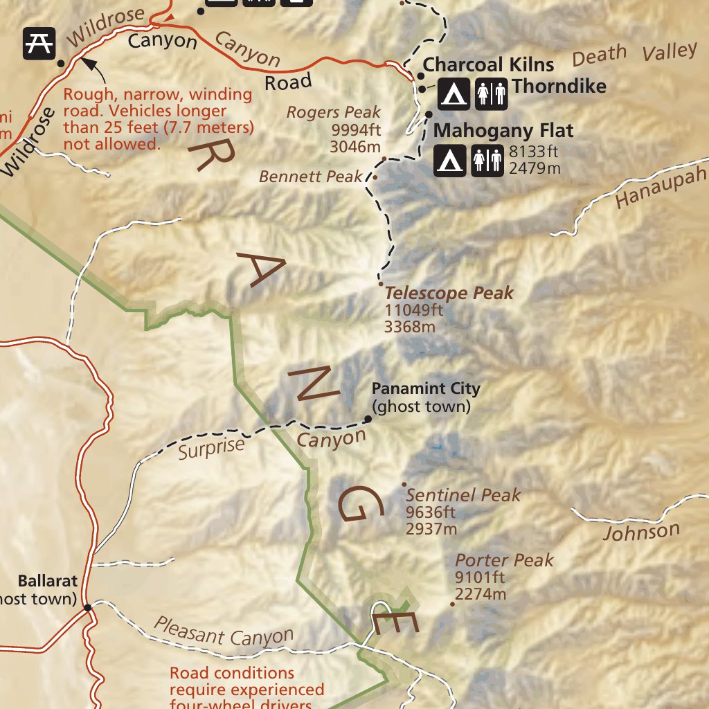 Death Valley National Park Map By Us National Park Service 