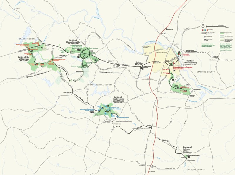 Fredericksburg and Spotsylvania National Military Park Map by US ...