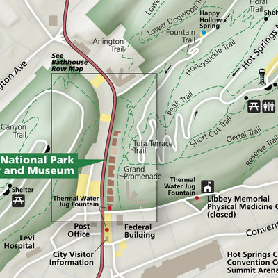 US National Park Service Hot Springs National Park digital map