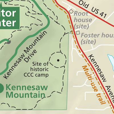 US National Park Service Kennesaw Mountain National Battlefield Park digital map