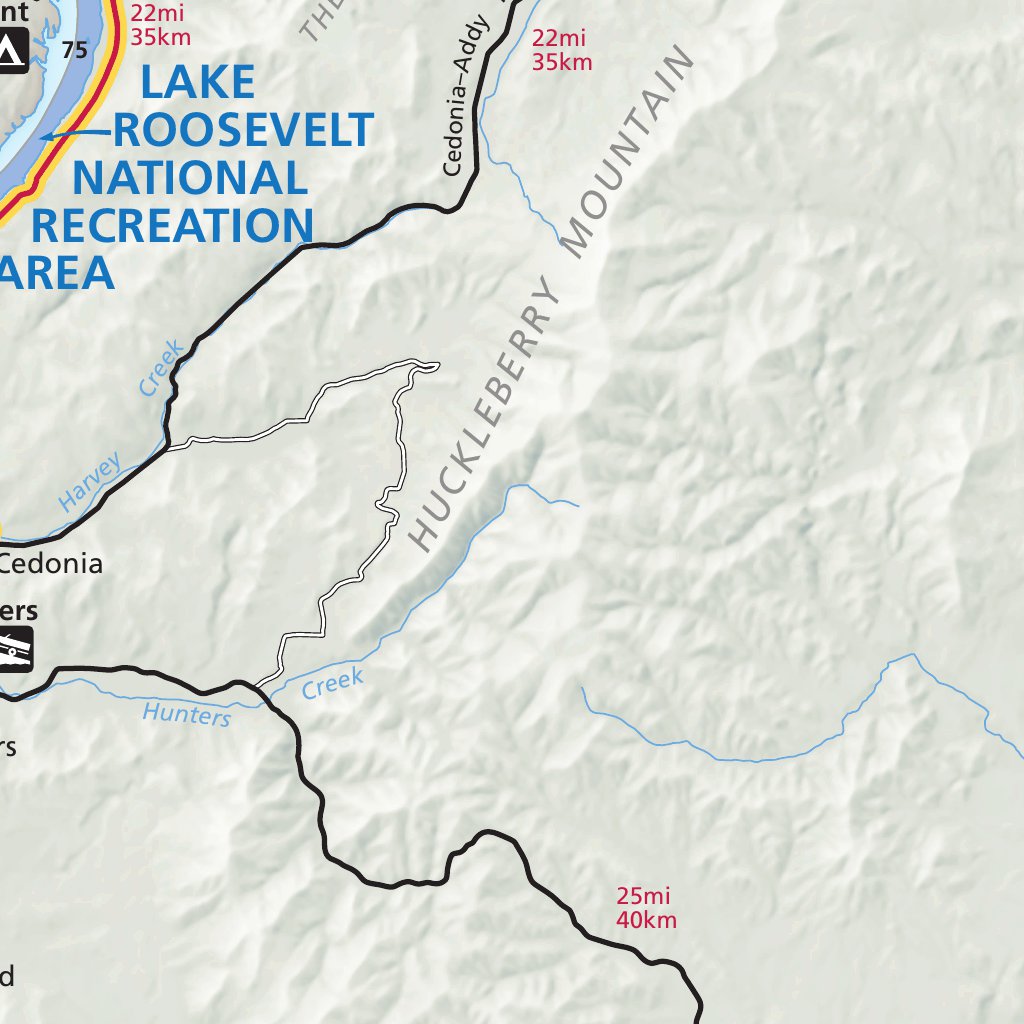 Map Lake Roe Lake Roosevelt National Recreation Area Map by US National Park Service ...